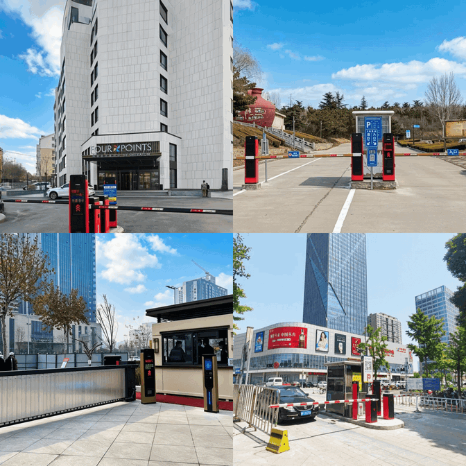 Space-Saving Folding Arm Access Control Barrier Gate for Low-Ceiling Building Basements - Smart Articulated Boom Vehicle System
