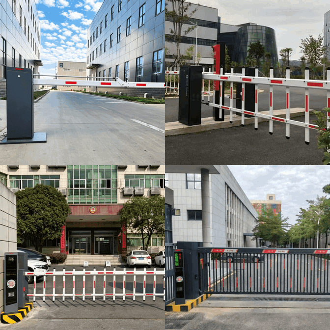 Folding Arm Automatic Boom Barrier Gate for Underground Basement Parking – Low-Height DC Motor Solution for Commercial Buildings