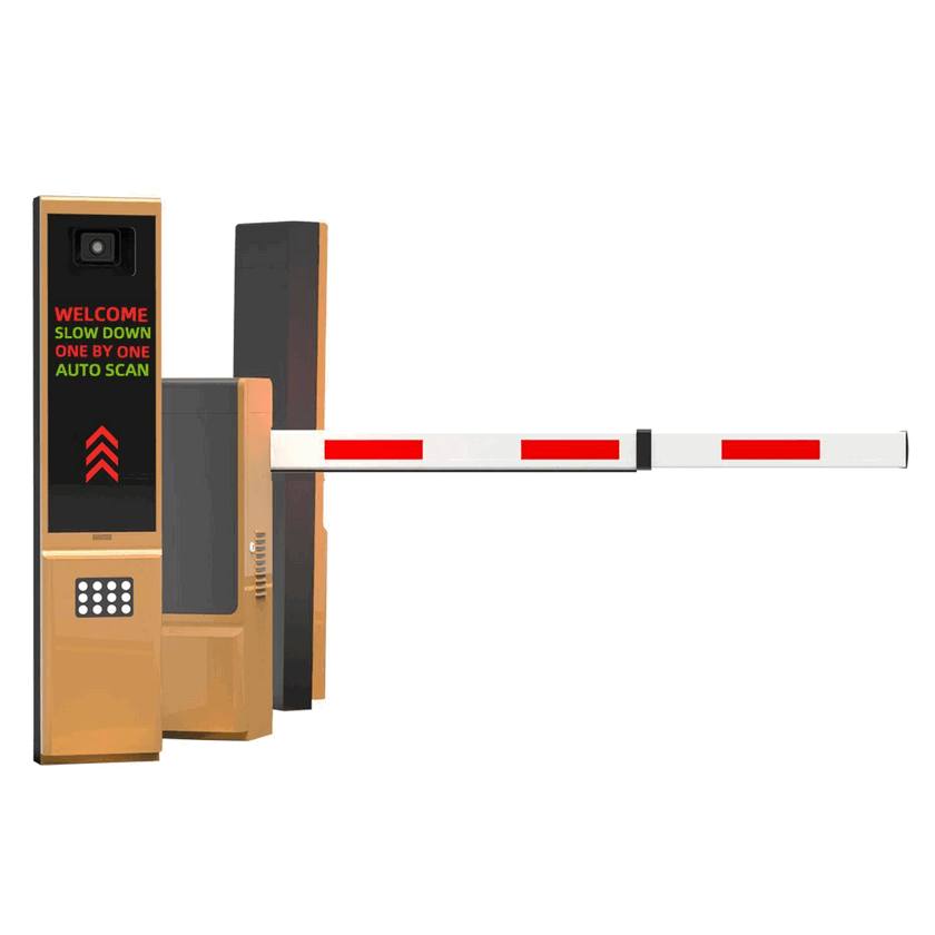 Automatic Folding Fence Parking Barrier Gate with LED Status Indicator Display - Smart Articulated Arm Vehicle Access Control & Boom Gate System